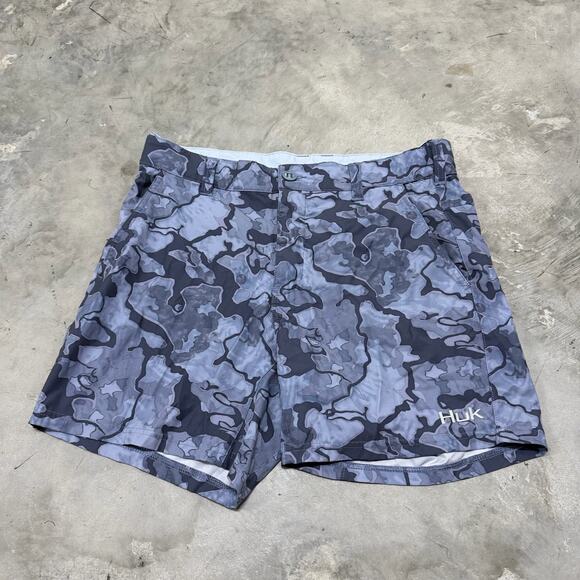 Huk Lowcountry Camo 6" Shorts Erie Fishing Mens Size Large Camo - Picture 1 of 8